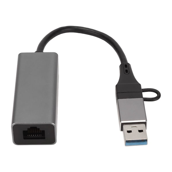 USB C til RJ45-adapter, sølvgrå USB til Ethernet RJ45-adapter for bærbare PC-er, støtter 10/100/1000 Mbps, stabil brikke