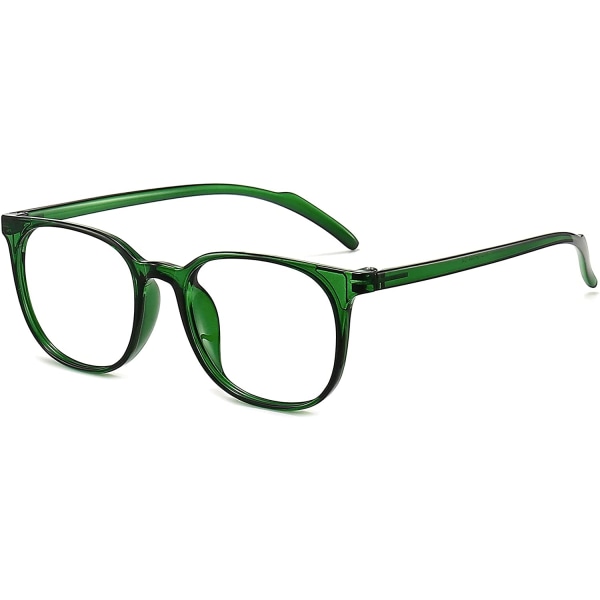 Blått ljusblockerande glasögon Fyrkantiga glasögonglas Bågefilter Blue Ray datorspelsglasögon（gröna）