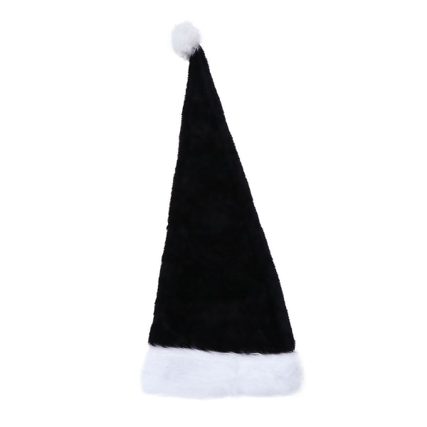 1kpl 75cm joulupukin hattu Luxury Pehmo joulupukin hattu aikuisille (musta)