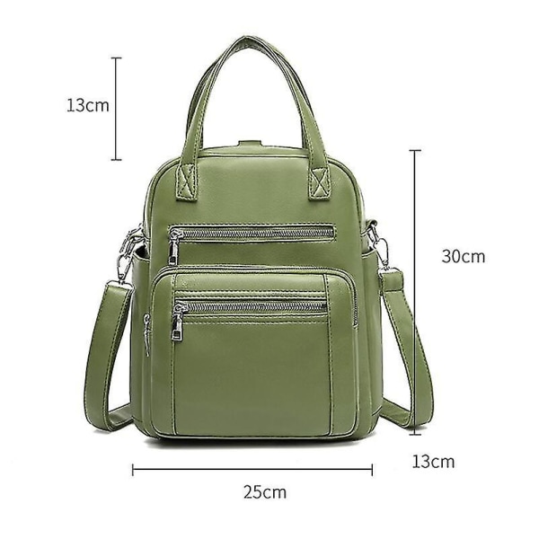 Damryggsäck PU-läder Skolväska för kvinnor Retro Mode Dragkedja Högkvalitativ Skolväska Axelväska för Ungdom Ruchpacks Röd