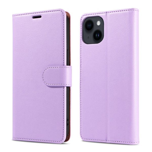 2023 iPhone 14 Pro Max-deksel i høykvalitets lær Flip Wallet Style bærbart deksel - 1 stk. violet