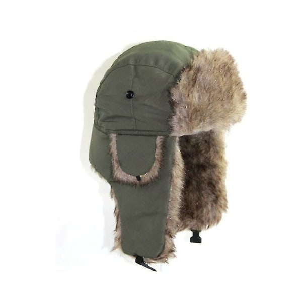 Hat Warm Hunter Aviator Army Headphones Russisk Ski Hat - Army Green
