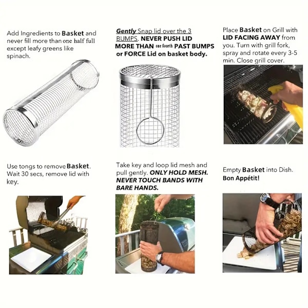 1 stk, rund grill i rustfrit stål, udendørs grillbur, bærbar grillgrill til madlavning udendørs