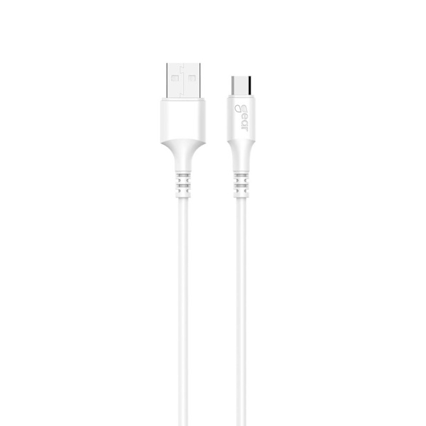 Rund ladekabel MicroUSB til USB-A 3m Hvit