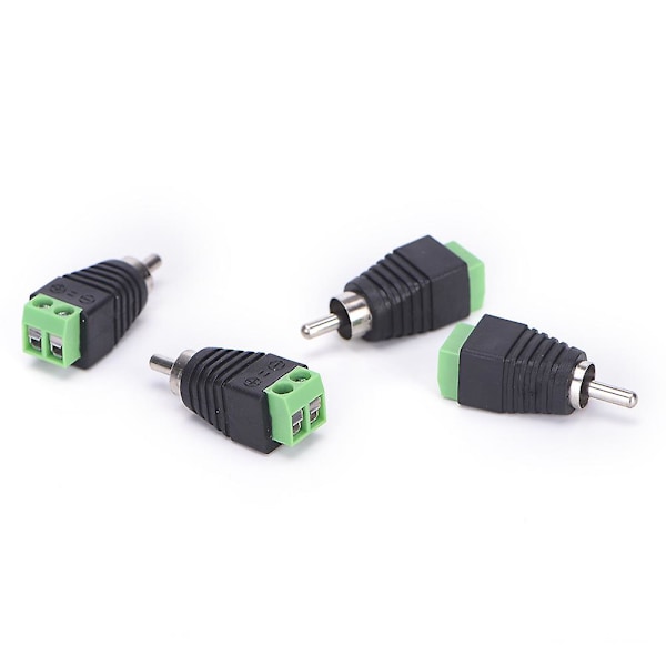 4 Pcs Speaker Wire Cable To Audio Male Rca Connector Adapter Jack Plug Professional Design Hfmqv