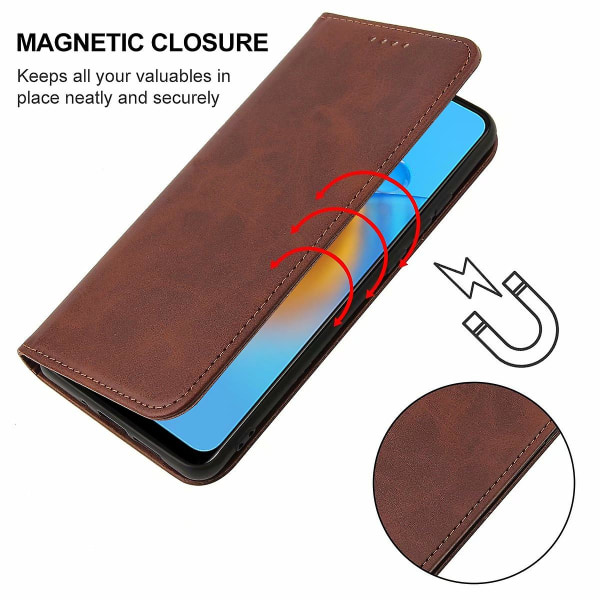 Oppo A74 Magnetic Closure Nahkainen phone case