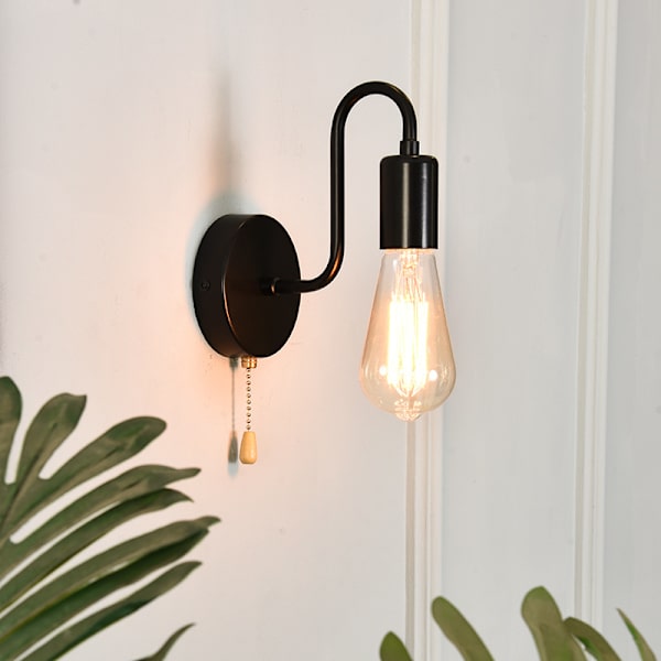 Enkel vegglampe for stue, soverom, nattbord, arbeidsrom, gang - LED-pære, 1 stk.