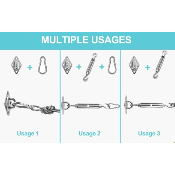 Rustfritt stål rigging Shade Seil Hardware tilbehør