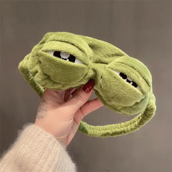 3D ögonmask sovande tecknad groda ögonmask grön