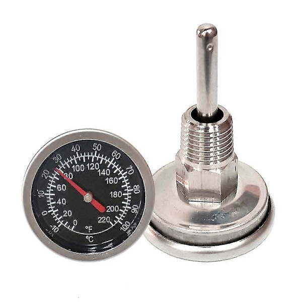 Rostfri Termometer 1/4 NPT Gänga -10-100/0-220F Urtavla Termometer