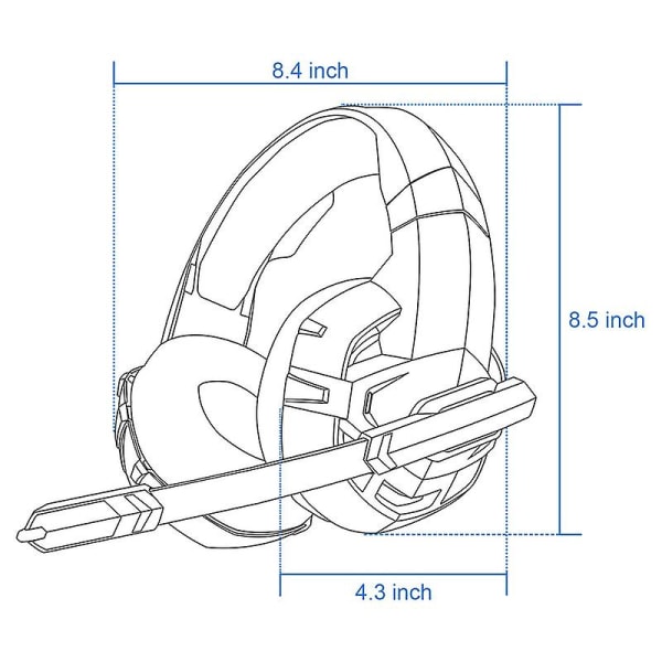 Computer kablet gaming headset med mikrofon (blå)
