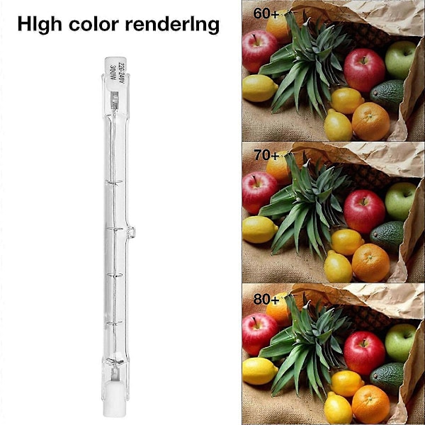 Halogenlampa, 200W Dubbeländad R7S J118 Sockel Dimbar Strålkastare, Varmvit 2800K 360° Belysningsvinkel, Energibesparande Glödlampa för Bred