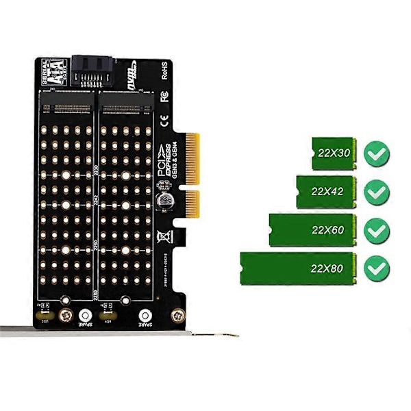 M.2 NVMe NGFF SSD til PCIE SATA Adapter PCIE til M2/M.2 Adapter SATA M.2 SSD PCIE Adapter M Key B Key