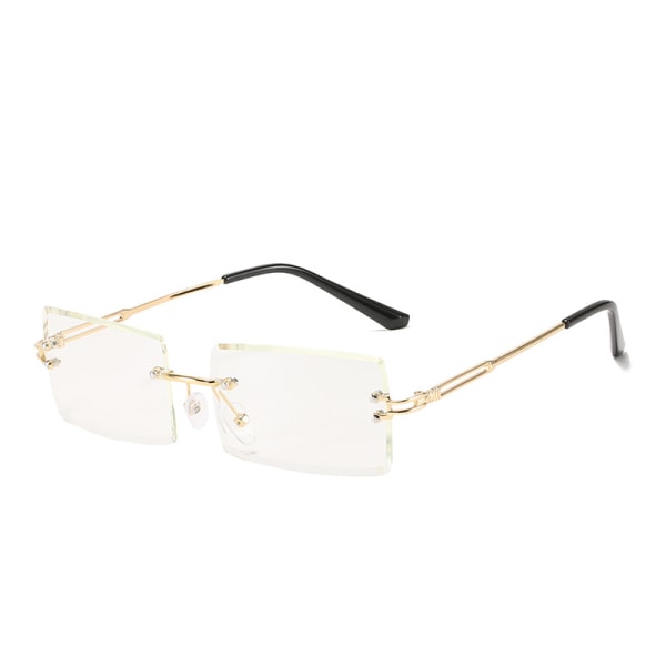 Solbriller gullramme gjennomsiktig film 1 stk