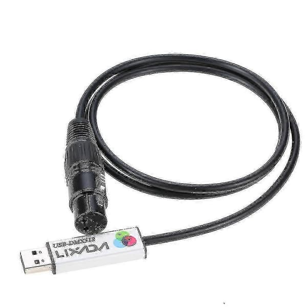 Lixada USB till DMX Interface Adapter - LED DMX512 Dator PC Scenbelysningskontroller Dimmer
