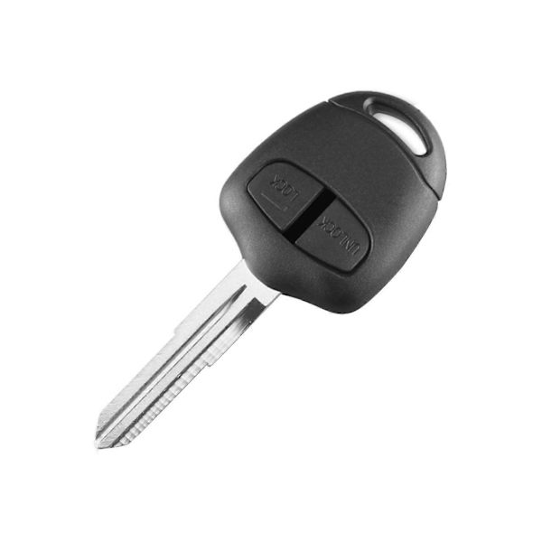Udskiftningsskal til nøgle til Mitsubishi Outlander med 2 knapper og blad, sort