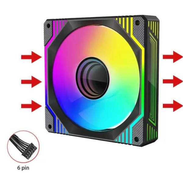 Datamaskin CPU-kjøler svart [RGB] 6PIN (fremover) ett stykke