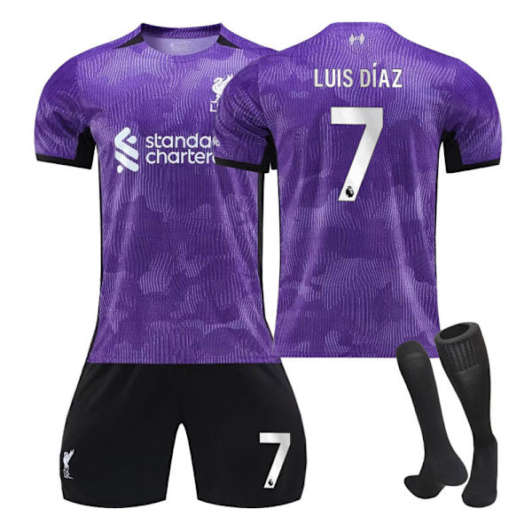 2324 Liverpool 2:a borta träningsset tröja sportlag uniform herr och dam fotbollsuniform NO.7 XL