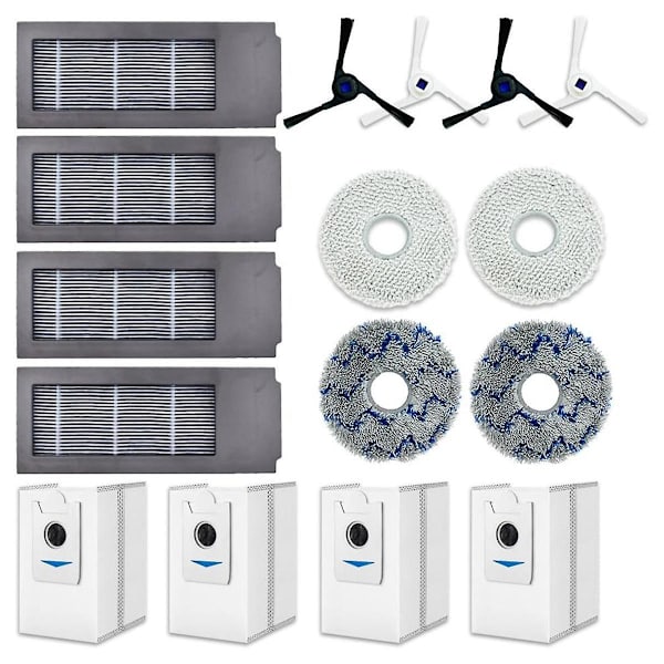 Vaihdettava varaosa Ecovacs Deebot X2 Omni -robotti-imuriin (sivutiet, suodattimet, pölypussit, moppilevyt)