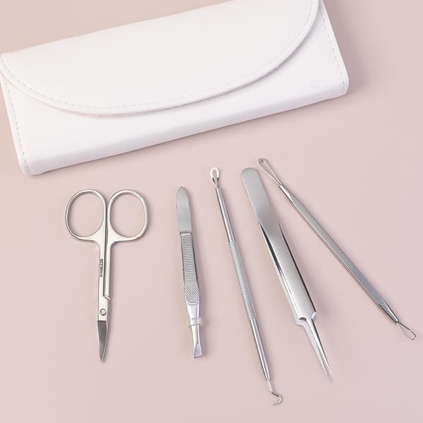 5 Pcs Blackhead Remover Tools Pimple Removal Tool Acne Needles Set Silver