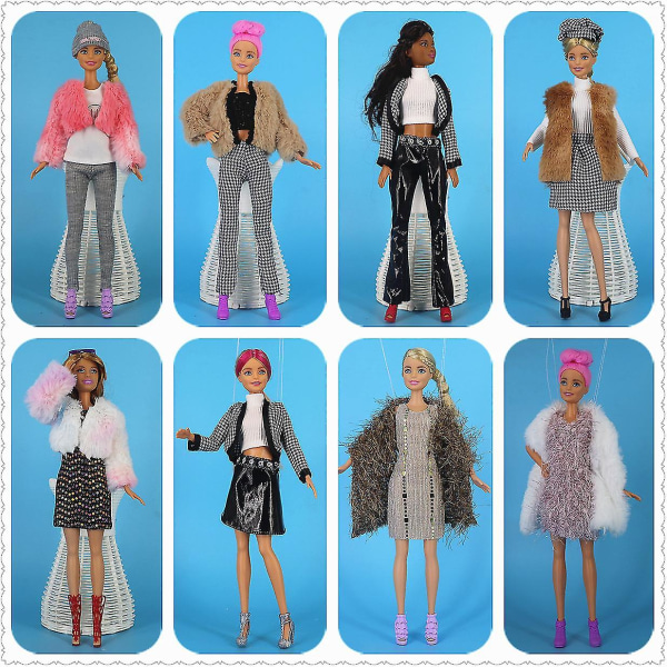 8 stykker 30 cm Barbie Dukke Vintertøj
