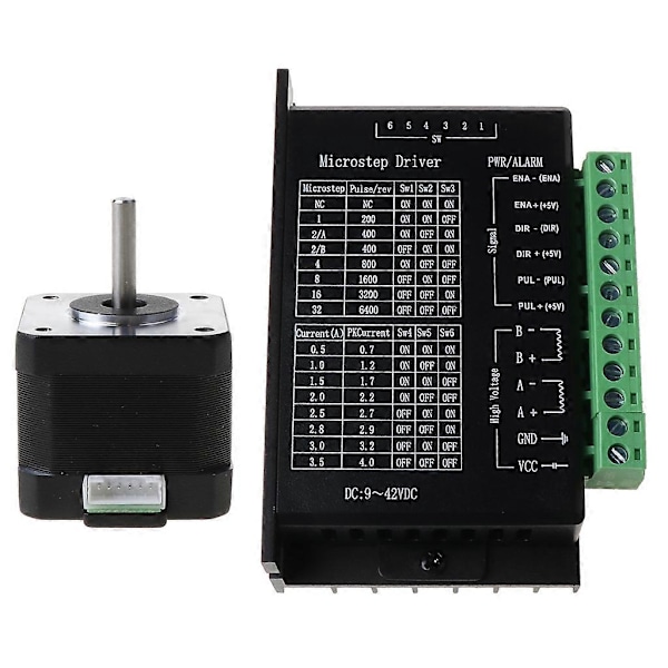 Nema17 Stegmotor 42 Motor 1.5A 17HS4401S TB6600 Stegmotordrivare Kit