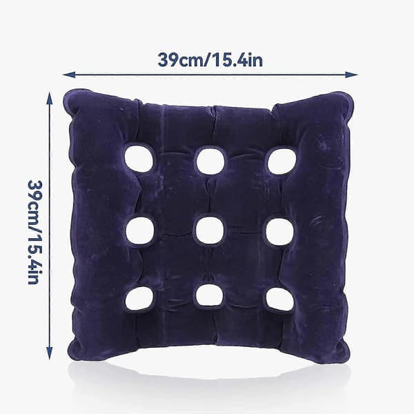 Luft Uppblåsbar Sittdyna, Våffelmönstrad Tryckavlastning med Luftpump, 48 cm