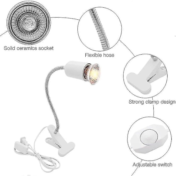 Varmelampe, Skildpaddevarmepære Varmeemitterende Lampe, 3 Uva Uvb Pærer 25w, 50w Og 75w, Og Vandtank Temperaturtester