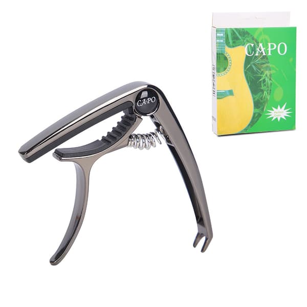 Zinklegering Guitar Capo - Gun Black med Farveboks