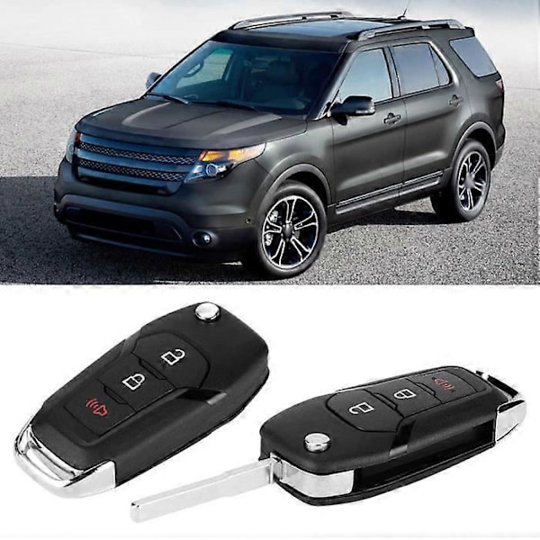 Nyckellös Fjärrkontroll Nyckelbricka Nyckellös Vikbar Nyckelbricka Passar Ford 2015 2016 2017 2018 2019 F-150