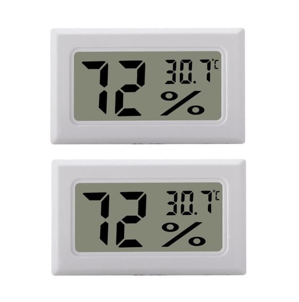 Mini LCD Hygrometer / Termometer Hvid 2-pak