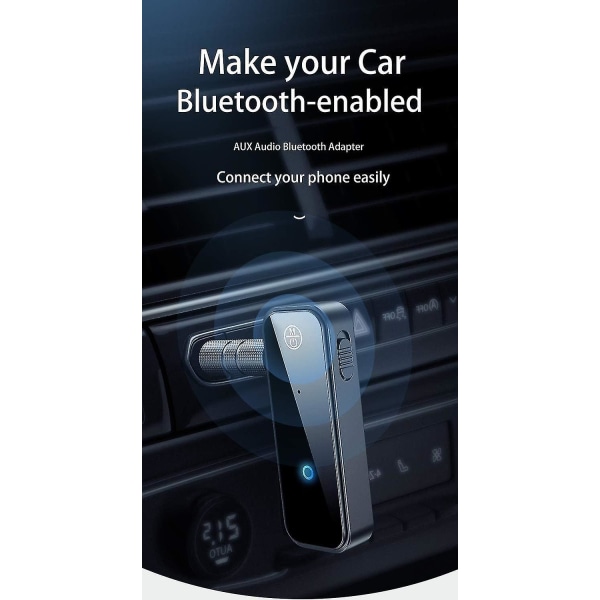 Bluetooth 5.0 Adapter 3,5 mm mottagare, 2-i-1 trådlös sändare & mottagare för strömmande ljud från tv, pc, högtalare, hörlurar, bil, hemstereo
