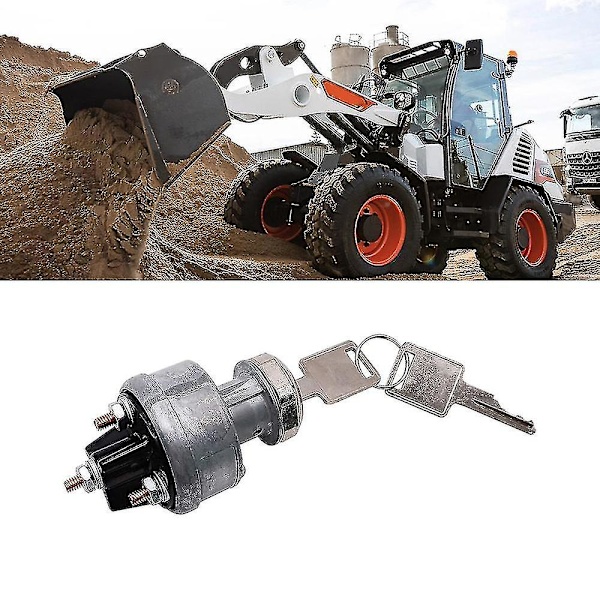 Tändningslås med 2 nycklar för Bobcat-lastare 440 443 Mt50+ Grävmaskin Tändningslås 6665606 Fk