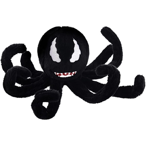 Venom Symbiote Plussjeleketøy 10\"/25cm Dyr Svart Stemning Blekksprut Håndledds Klemmeleketøy Fyllt Dukke for Barn Gave Hjemmedekor