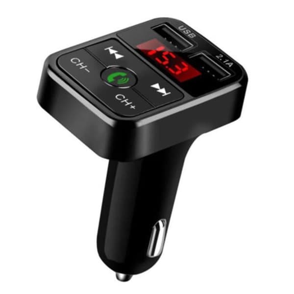Bluetooth FM-sender - Radioadapter - USB-oplader - MP3-afspiller - Håndfri - Sort