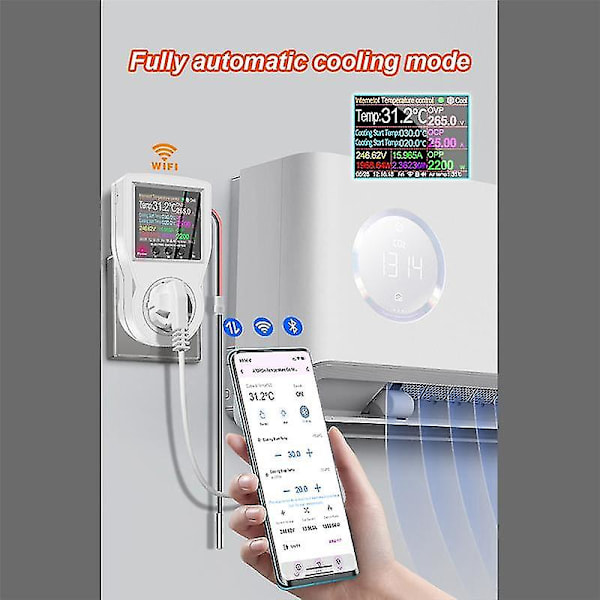 Tuya Wifi Termostat Stikkontakt 16A AC220V Digital Temperaturregulator Stikkontakt Udløb Timer Switch Sensor EU Stik