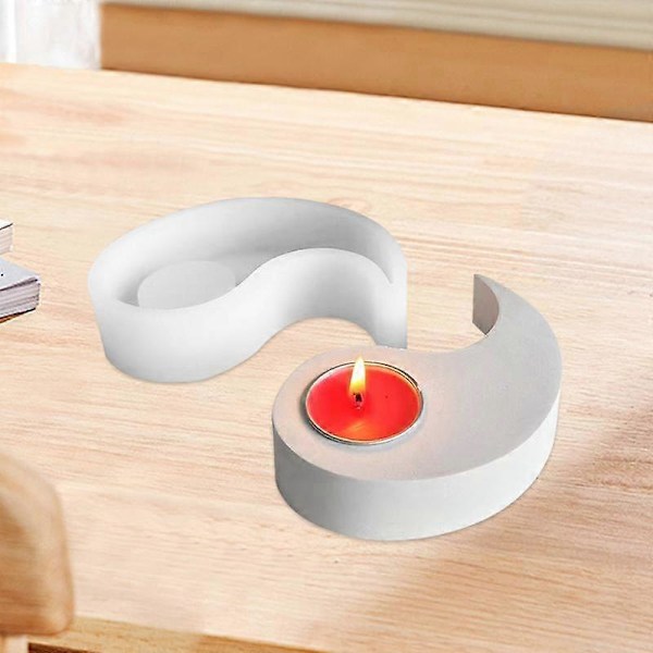 Yin och Yang Silikonform Hantverkstillverkning Formtillbehör Yin och Yang Ljusstake Silikon Cementbehållare Doftande Hantverkskonst Tai Chi
