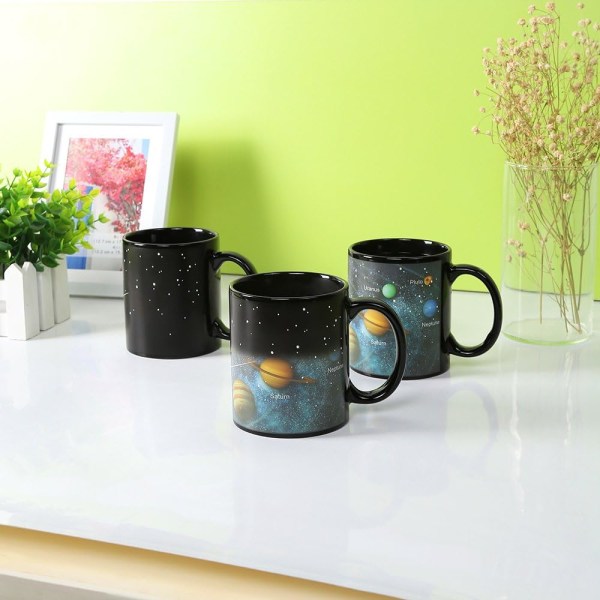 Kahvimuki Magic Mug Solar System Kahvimuki Värinmuutosmuki lämmöllä pojalle, 12oz，1kpl