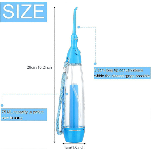 Vattenbaserad tandtrådsanordning för tänder, oral irrigator, vattentandrengörare, icke-elektrisk, portabel, prisvärd oral irrigator, sladdlös gåva SWHY