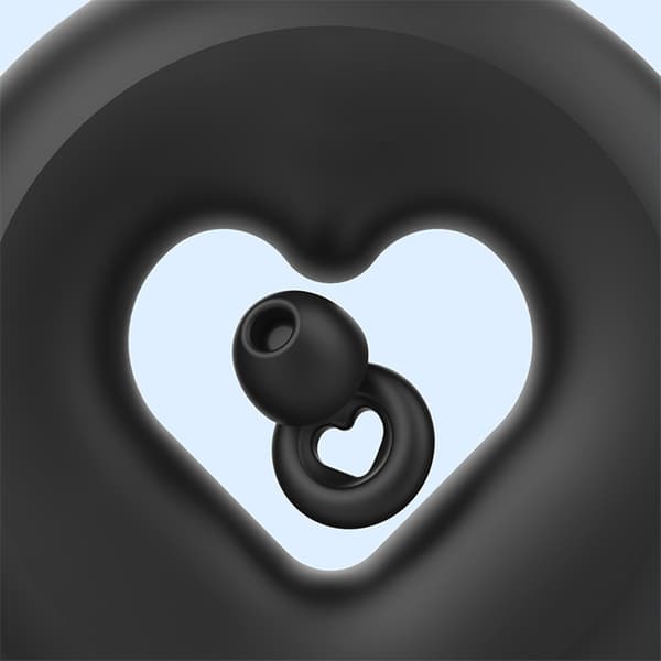 Noise-Cancelling Earplugs with Heart-Shaped Handle - 1 pair Black