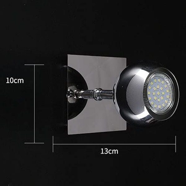 Spotlight Vegglampe LED Tak Bakgrunn Veggspeil Frontlys 10*10*13cm Forkrommet