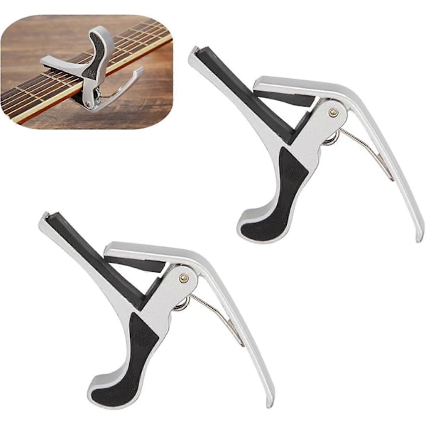 2 ST Gitarr Gitarrklämma Gitarrklämma Legering Akustisk Gitarr för Bas Klassisk Gitarr (S