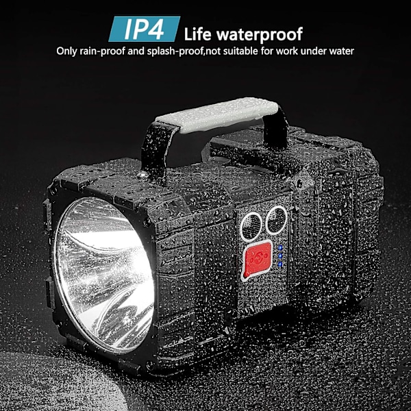 LED genopladelig lommelygte dobbelt hoved spotlight
