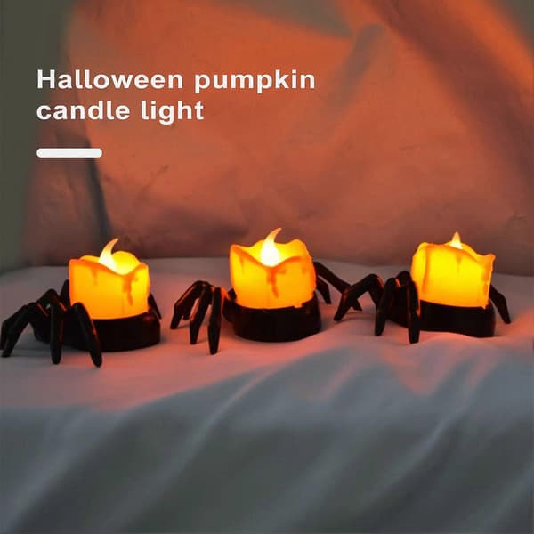 Halloween stearinlys med spooky edderkop