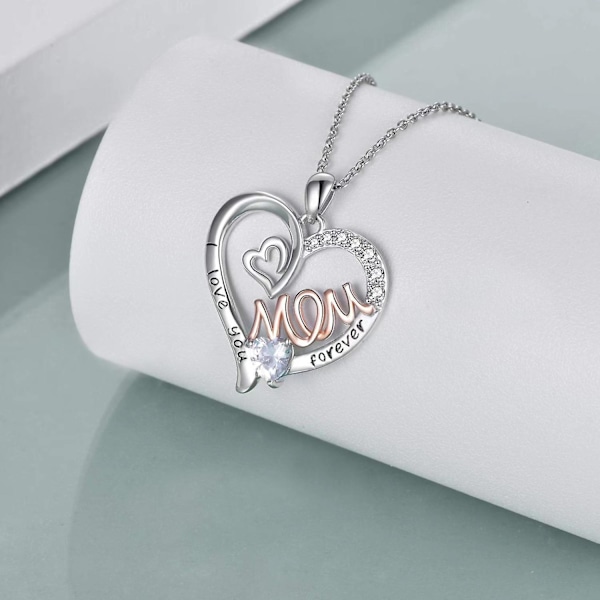Present till mamma (dubbelt kärlekssmycke i silver) - Julklapp till mamma, födelsedagspresent till mamma | Mors dag-present till dotter och son Smycken G