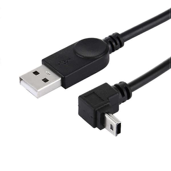 90 Graders Vinkel Albue Mini USB til USB Data / Ladekabel, Lengde: 28cm