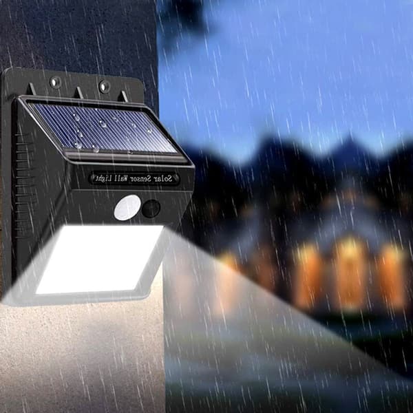 20 LED-spotlight med solpanel og bevægelsessensor
