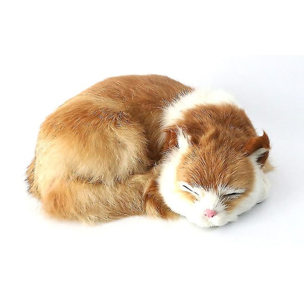 Realistic Cat Life Sleeping, Cat Soft Toy, Fake Plush Toy, Fake Feline Kitten, Emulation Sleeping Breathing Toy Cat Animal Cat, Prop Photography Reali