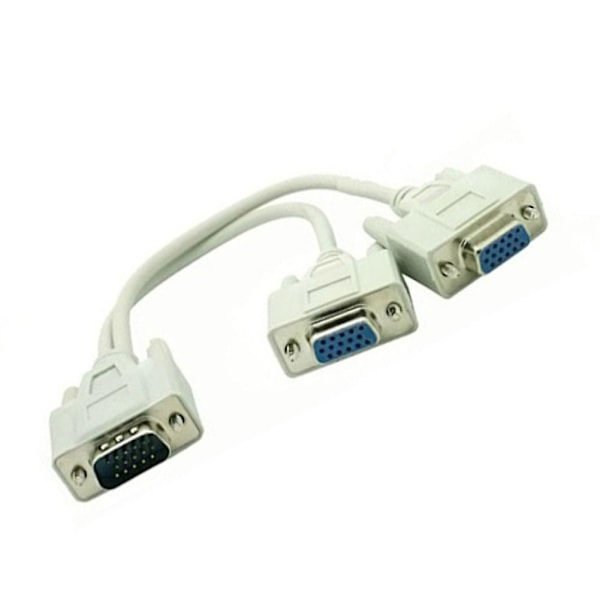 Sinknap 2 VGA SVGA Monitor Hunn til 2 Dobbel Hunn Y-Splitter Kabel 15-pin Ekstern Adapter