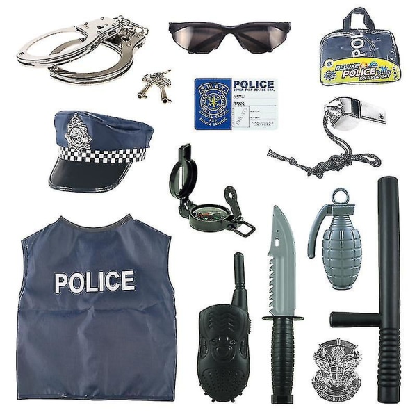 Barnpolisdräkt - Polispolisuniform - Pojkar Flickor Fancy Dress Outfit